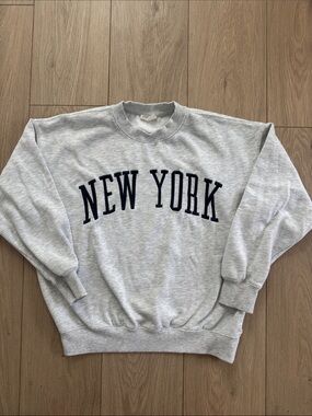 Reflex Gray Crewneck Sweatshirt with Navy "New York" Script